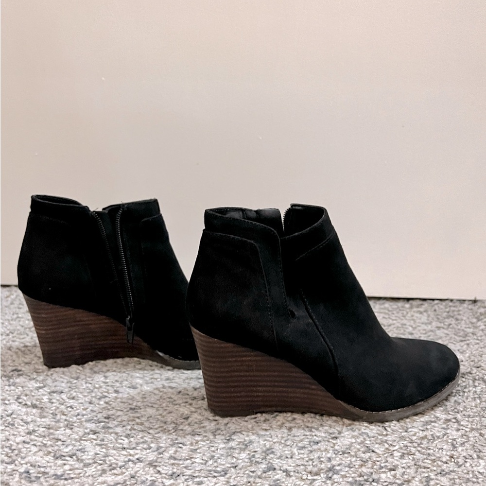 Greteel Madden Girl Black Wedge Booties